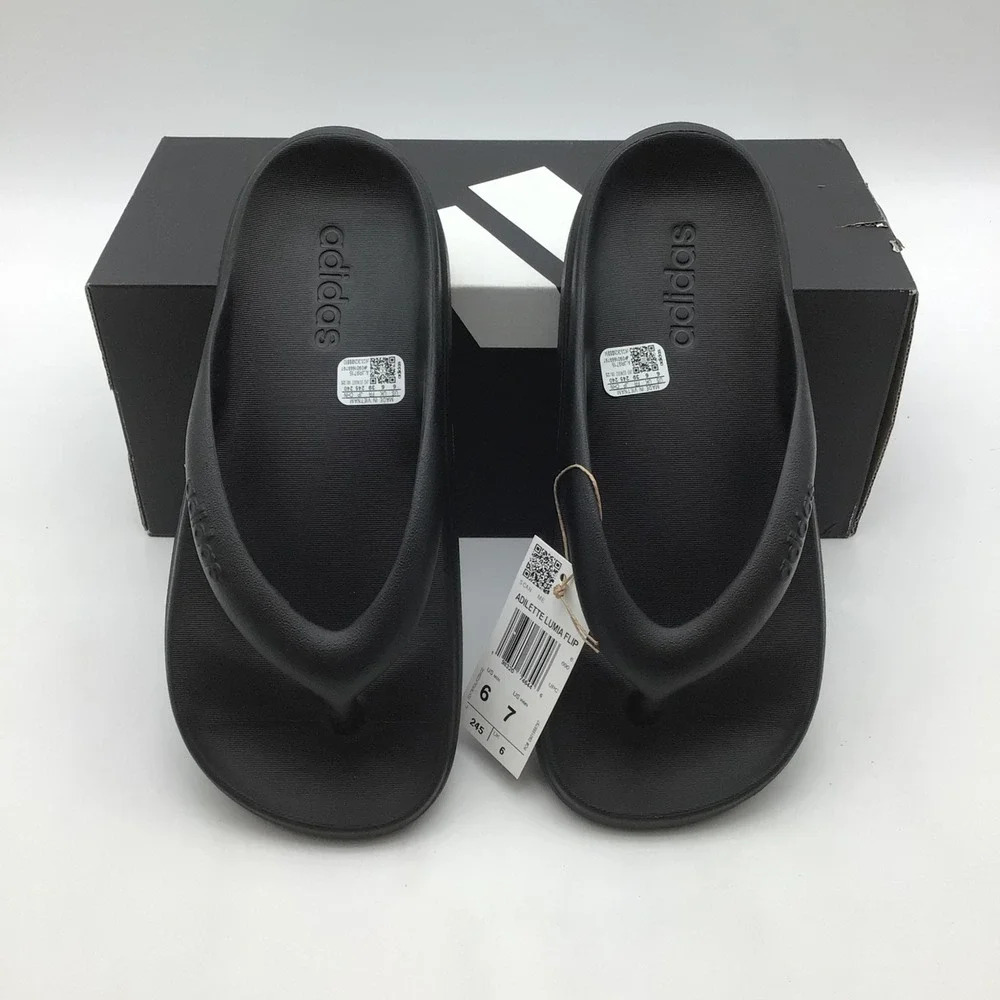 Adidas Adilette Lumia Flip Flop Core Black JR9715 Mens Size 6 Womens Size 7 NEW